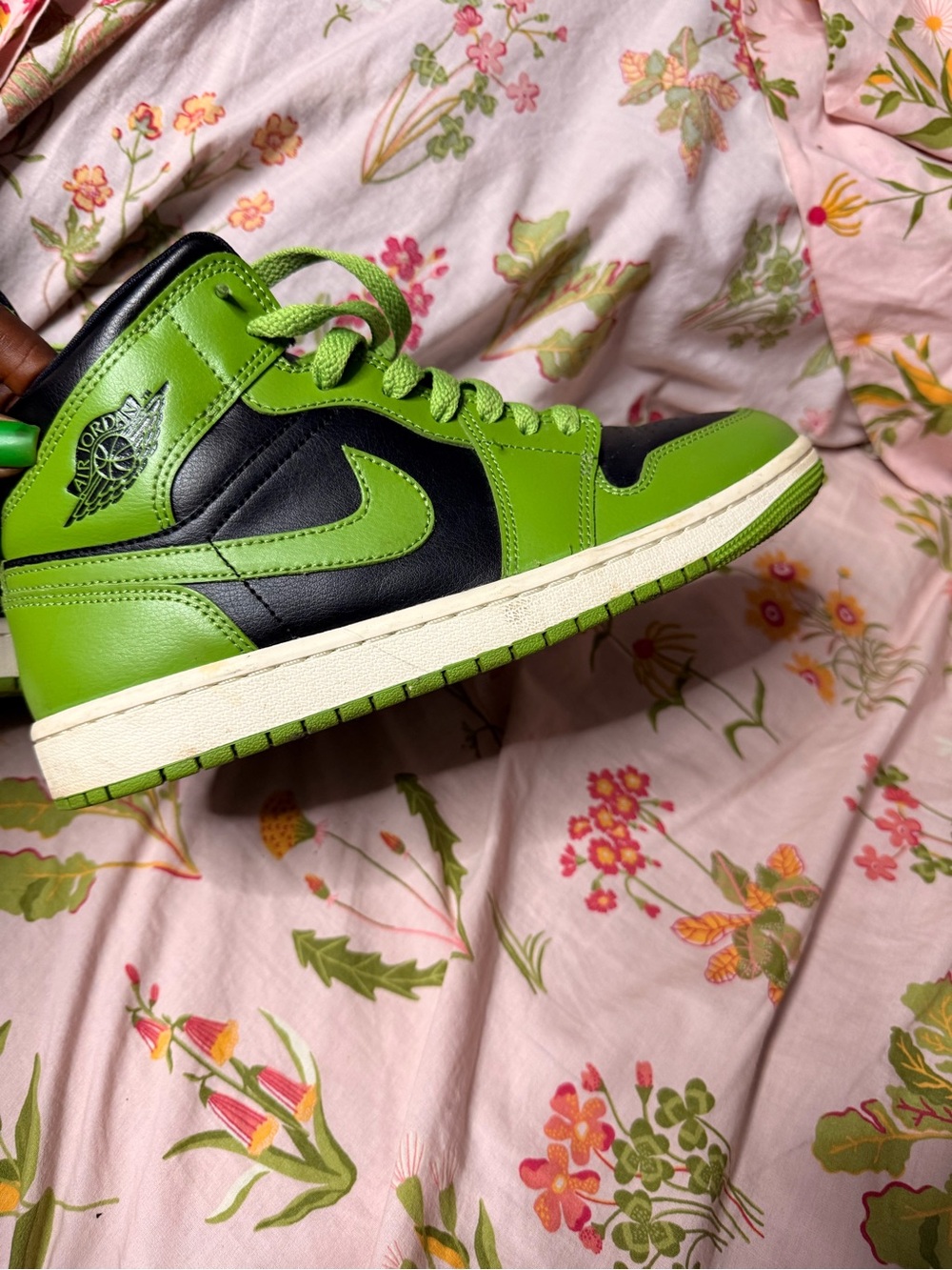 Jordan Sneakers in Black and Neon Green